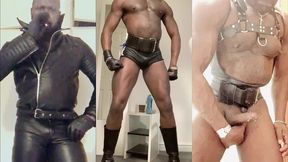 black leather sexy solo masturbation scenes