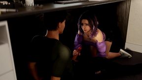 sex under the table with a beautiful girl before the dean notices us