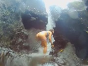 UNDERWATER Open PUSSY into the VAGINA FALL(Touristic Public Waterfall)