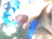 stroking outdoors extended