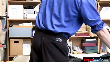 Blonde teen thief Allie Nicole gets fucked by a dirty LP officer