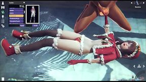 3d game Girl enters after being tapped on the balcony