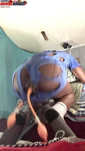 Angle 3 of 5 and a vibrator gaping his hole open and filling up my ass until he cums