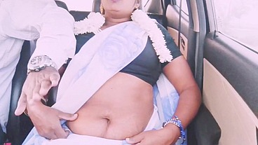 Indian bhabi car romance with husbands brother. Telugu dirty talks.