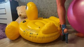 poping inflatable with heels