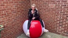 Large Beach Ball Smoking Cigarette Pop