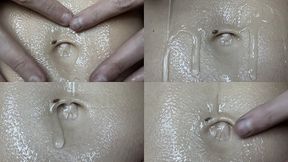 Belly fetish navel bellybutton worship JOI with dirty talk and oil lotion