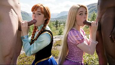 Anna and Rapunzel&rsquo_s Princesses Foursome - Double Creampie (AI)