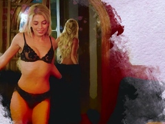 Blonde Canadian babe exposing hot body