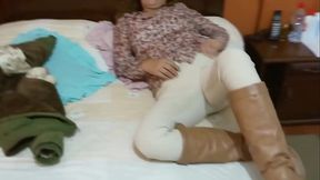 I get home from work, find my stepson masturbating, and help him jerk off.