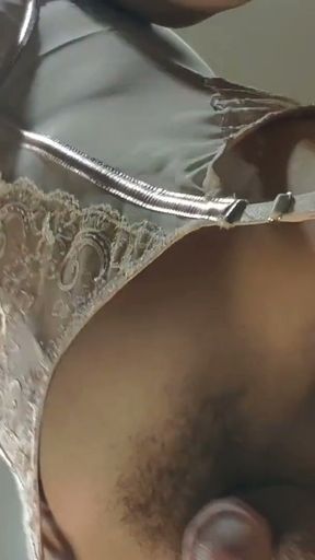 Sweet ladyboy in peach lingerie   Clip 1