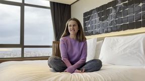 College Student with Perfect Natural Tits Does First Porn Casting