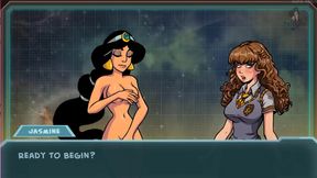 Hermione & Princess Jasmine Dance for Akabur's Alien Girls Cam Show