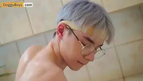 Karol Gajdas Shiny Teen Frame Glows in Hot Shower Solo Play – 18+