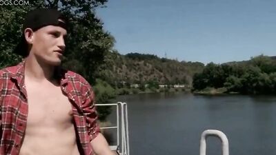 Good looking Gay lad plays with boyfriend's wood in public