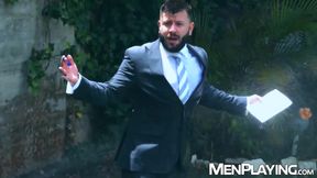 Hunk Joe Gillis hires Leo Grin as party planner and fuck buddy