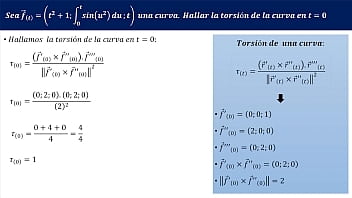Torsi&oacute_n de una curva - Ejercicio 1