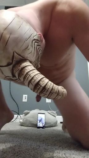 Masked Man with Muscles Has Anal Playtime with Toys, Demon Balddaddy