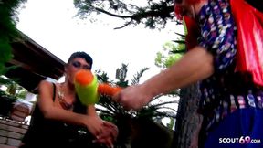 Sexy skinny teen suhaila happily fucked by clown with fat cock