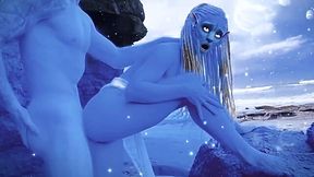 Hot girl in Avatar cosplay and facecam fitlers has a wild outdoor sex with her boyfriend