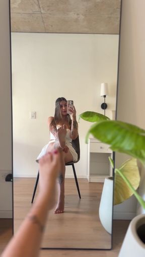 Goddess gets her feet worshipped by a devoted servant