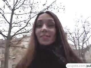 Russian brunette Mother I'd Like To Bang earns fast cash by flashing her panties to a stranger
