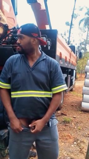 Masturbating on the Construction Site behind the Truck   Clip 1