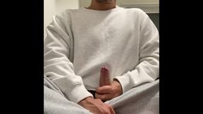 A insane psycho Chinese weirdo degustating his own milk after masturbating off at four in the morning