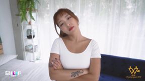 Petite Asian student gets horny during our One-on-One session with a private tutor