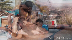 ”Things get wet & wild after Dillon Diaz joins us for intense shaft sucking &”