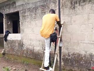 THIS GUY CAME FOR ELECTRICAL WIRING IN MY RECENT ABODE, I COULD'NT RESIST TO BANG HIM OUTDOOR