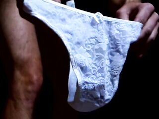 Discovered lace straps with tiny flower on front