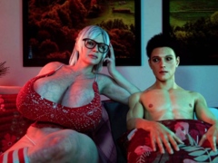Mature BBW Granny With Huge Natural Tits Seduced Her Stepson