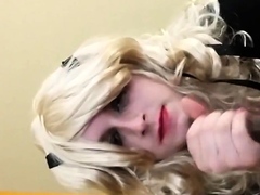 sissy crossdresser sucks and swallows BBC