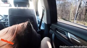 Risqu� parking lot titfuck - Almost caught with huge rack