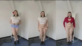 Curvy roommate shows off big ass in nudist roleplay