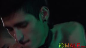 Latino BDSM twinks fucking raw after blowjob in dungeon