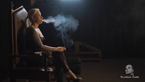 Smoker in a leather corset part2 4K MP4