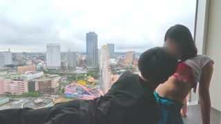 【個人撮影】記念日の日に景色の綺麗なホテルで熱く激しい中出しSEXをする素人カップル♡／Japanese amateur hentai ／日本人／パイパン／色白／美少女