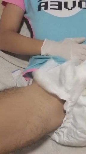 ABDL Diaper Boy Cumming In His Diaper   Clip 1