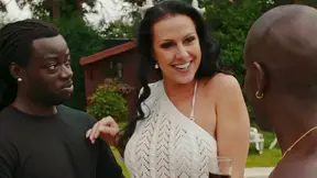 Texas Belle Gets Wild Interracial Double Penetration Poolside Action