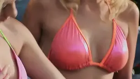 Sweet blonde lesbian plays with rigid tongues and sweetest pussies