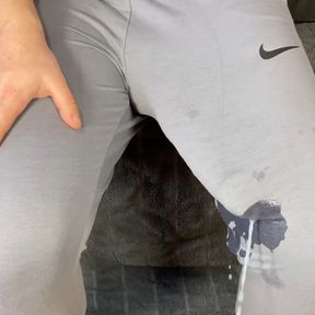 Huge cock cum in pants