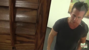 August Taylor, a gorgeous brunette with enormous prosthetic breasts, receives excellent drilling