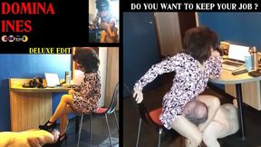 FEMALE BOSS INES HUMILIATES her Coworker to let him keep his Job (HD) copy