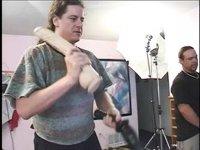 Two huge dicks and giant sex toys fill up all the holes on young blonde slut