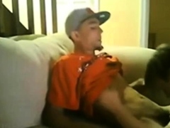 Slim Str8 Thug Boy enjoys Dad's BJ