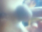 Pulsating tight asshole and rubbing cum on the camera lens