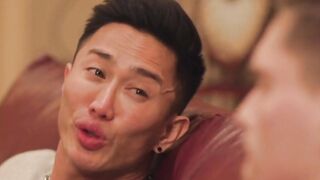 Asian gay action star anal fucks man from set