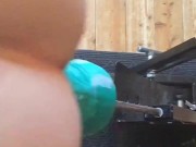 Mr Hankeys alien breeder deep in my hot milf pussy on my fuckmachine